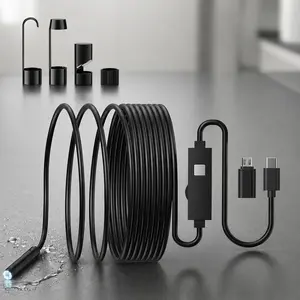 Industrial-Grade 1920P Borescope, IP67 Waterproof with 16.4ft Semi-Flexible Cable, 8-Level Adjustable LED Light, Compatible with Android iOS Windows for Automotive Engine AC Inspection, Anti-Dust Anti-Crush Visual Diagnostic Tool, Electronic Repair Tool