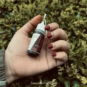 Henna Kit 3 in 1 Dark Maroon Henna Injection 1 Bottle 17ml + Buffer + Nail Shiner Liquid, Ready-to-Use Long Lasting