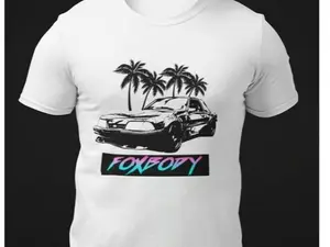 Retro 1980's Ford Mustang 5.0 Foxbody T-shirt Menswear Top Underwear Tshirt