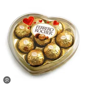 Ferrero rocher fine Hazelnut chocolates,valetines's Day Heart Gift  Box 10 piece premium  chocolate for Gifting, 7 oz