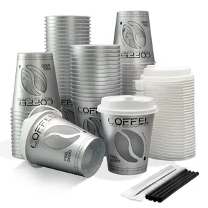 12oz 330ml disposable plastic iml coffee cups with lids straws for cold hot drinks beverages customizable