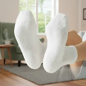 5 Pairs Running Unisex Cushioned Sole Arch Support Athletic Socks, Autumn and winter pure cotton mid-calf socks, antibacterial, odor-resistant, and sweat-absorbent,1 Pair medias para invierno New Year's gift, Socks For Women, Combed Cotton, Running Socks