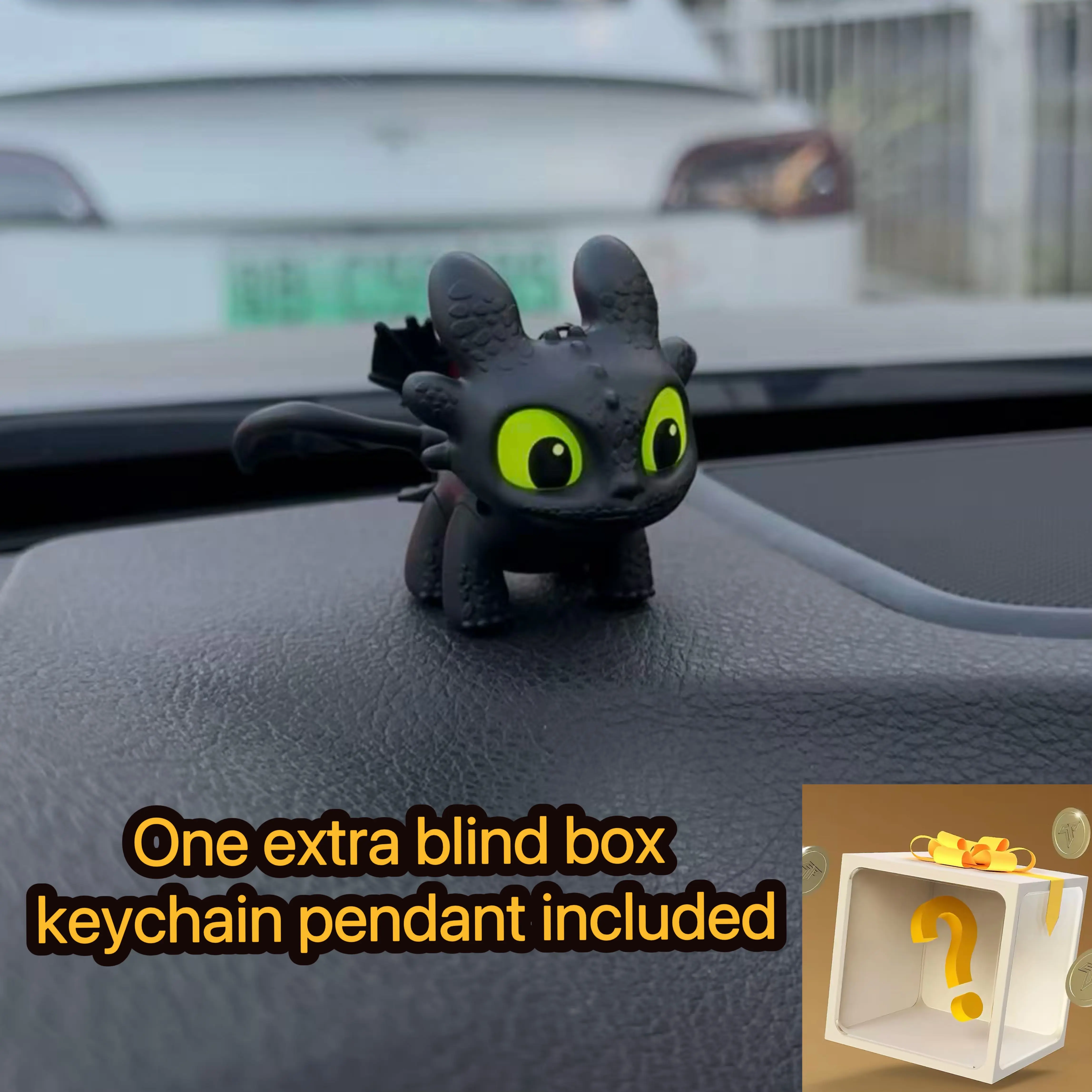 3D Night Shadow Dragon Glow Soft Doll Keychain - Funky Animal Universal Multi-Use Charm, Christmas Gift for Adults, Camping & Hiking Car Interior Decor, Phone/Car Pendant, Universal Keychain, Movable Doll, Animals, Dragon Shape, 3D Glow Effect