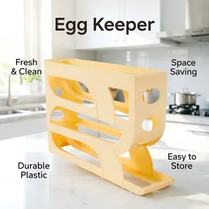 Four-Layer Slide Egg Box for Refrigerator Side Door, Automatic Egg Roller, Kitchen Countertop, Anti-Drop Egg Storage Box, Fridge Organizers, Refrigerator Accessories
