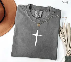 Comfort Colors Christian Cross Shirt, Minimalist Jesus T-Shirt, Faith-Based Bible Verse Tee, Religious Graphic Shirt, Christian Apparel Gift