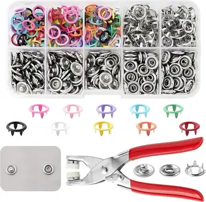 100Pcs Metal Snap Buttons Set With Press Pliers Durable Fastener Snaps DIY Sewing Accessories For Clothes Hats Garment Repair Craft Supplies