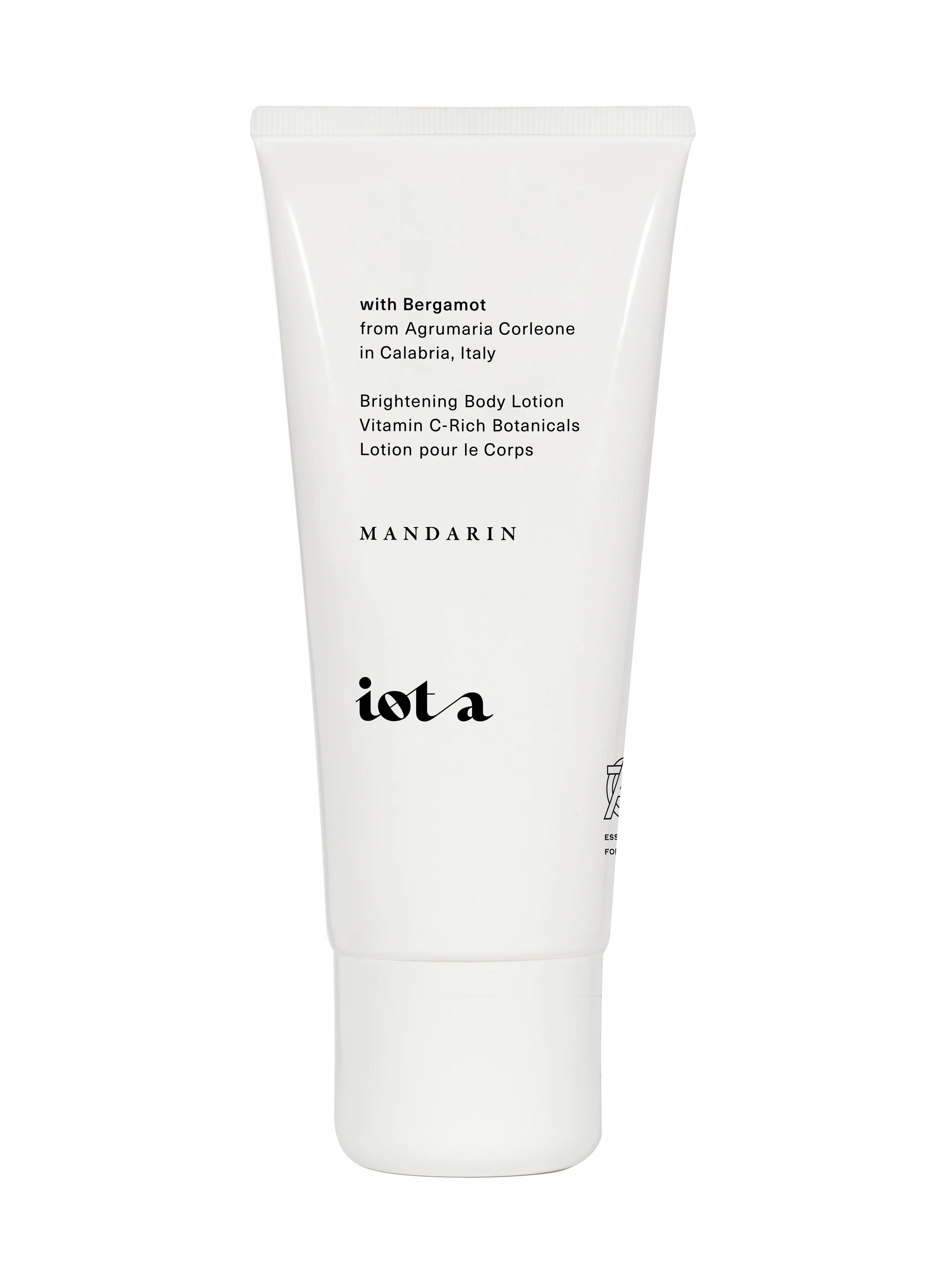 IOTA Brightening Body Lotion with Niacinamide Snow Mushroom Vitamin C Bergamot for Even Skin Tone 6.1 fl oz Italian Mandarin Scent Moisturizer