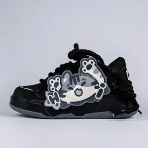 Kawaii Neko Midnight Black Chunky Shoes - Unisex