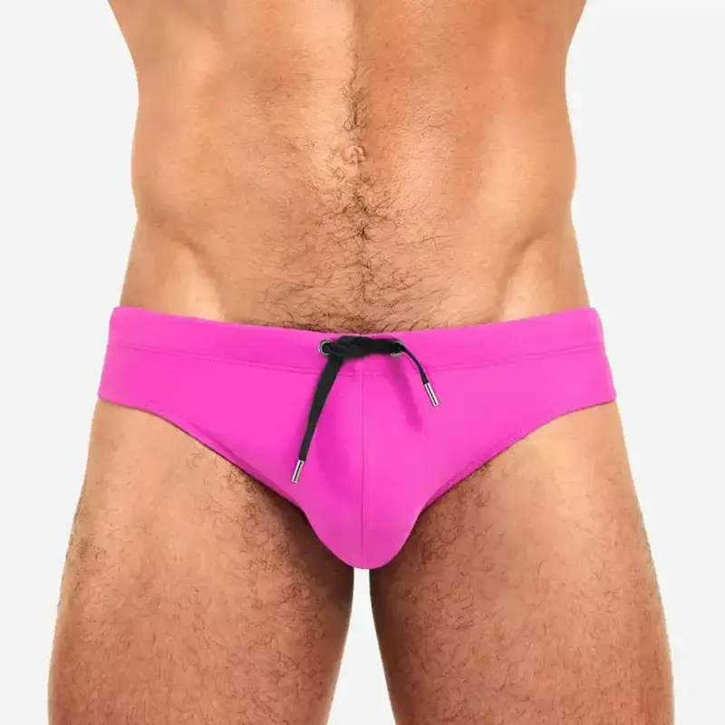 Fashion men's solid color triangle swimming trunks fashion catwalk triangle swimming trunks spring beach pants UXH Quick-drying Swimming Trunks Underwear Beach Surf Shorts Swimsuit Bathing Suit
