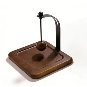 [Elegant Napkin Holder] 1pc Elegant Metal Napkin Holder with Spherical Knob | Sleek Black End, Ideal for Dining