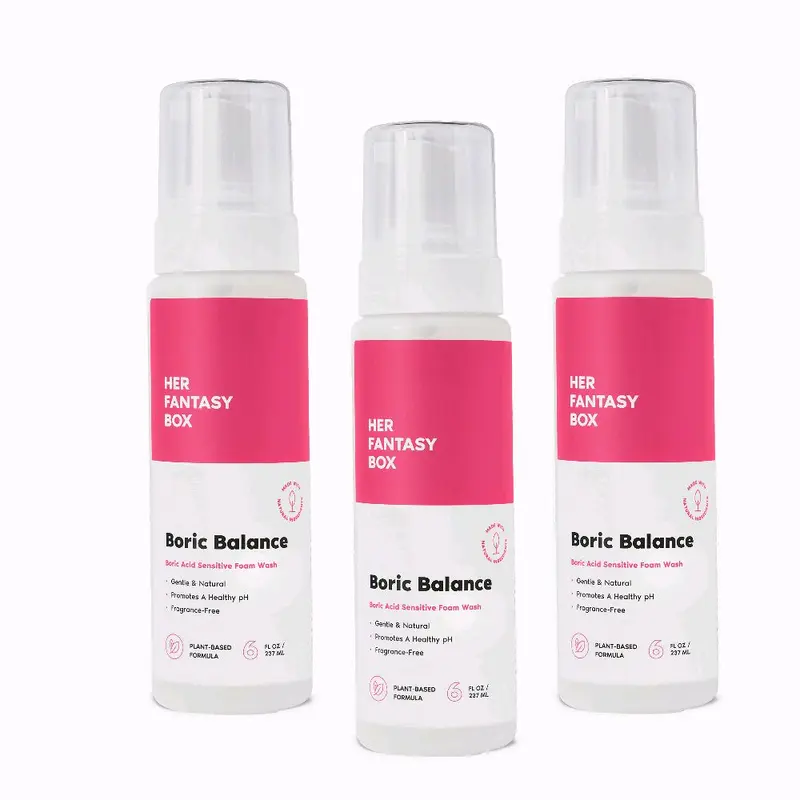 Her Fantasy Box Sensitive pH Foam Wash Boric Balance - 3 Pack Plant-Based Wash