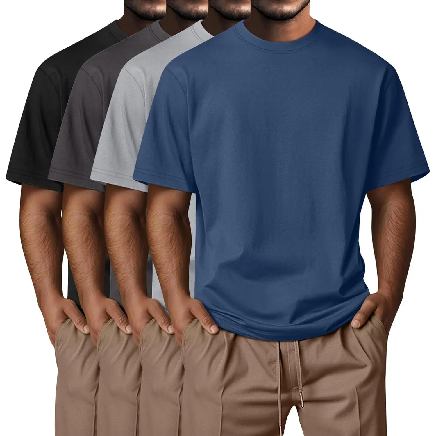 Black, Dark Gray, Light Gray, Haze Blue