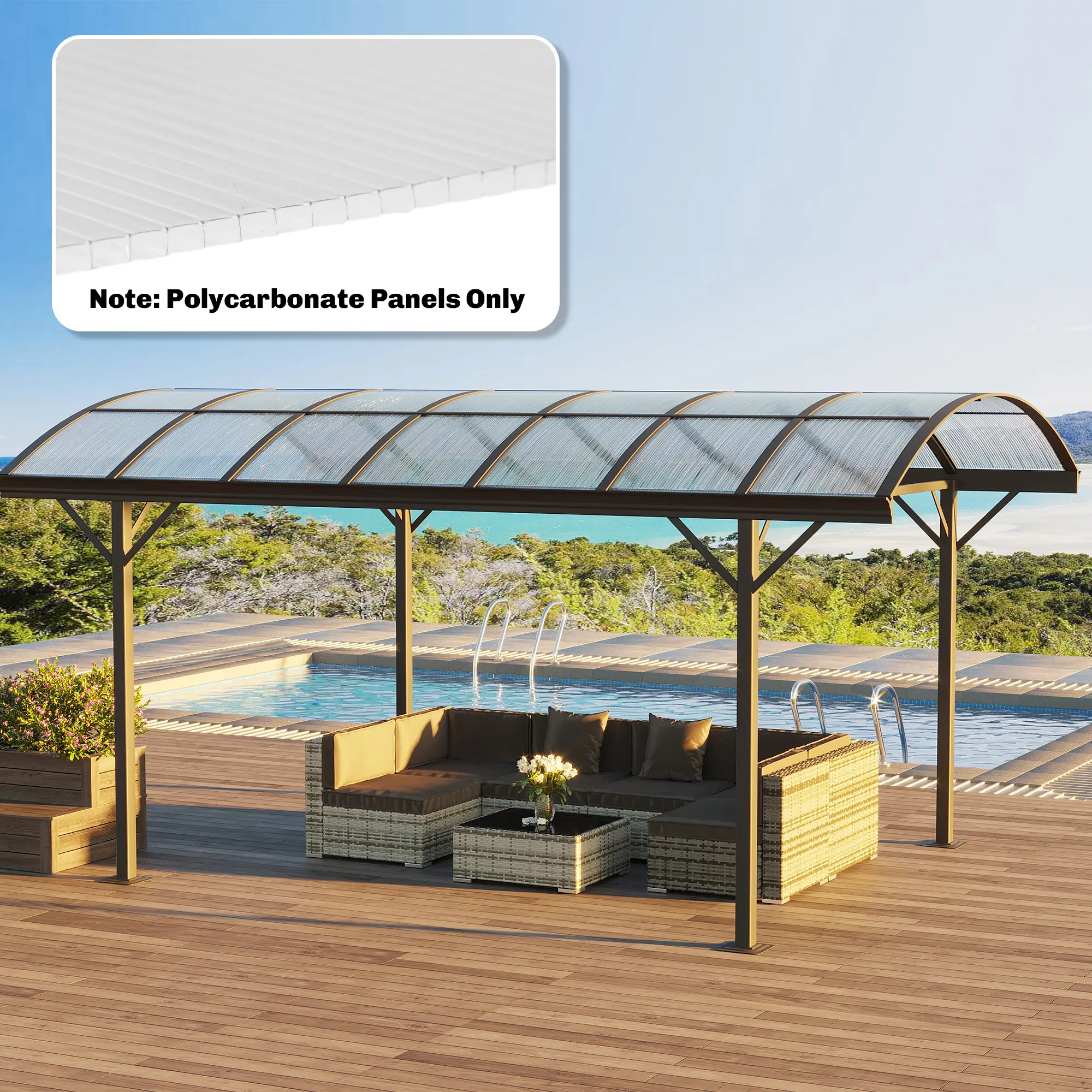 10 Pack Polycarbonate Greenhouse Panels – Clear. 47.2" x 23.6" Each. UV Protected Twin-Wall Sheet. High Light Transmission + Thermal Insulation. Easy to Cut & Install