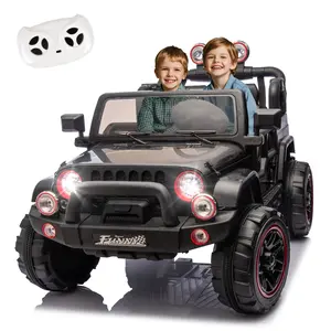 24V Kids Ride On Electric Car W/Parents Control,Seat width 20in,2WD,Rear suspension,Trunk storage,Portable pull rod,Light&Searchlight, Bluetooth, USB, Provide a speed of 2.5-4MPH for Kids Aged 3-6.（Black）