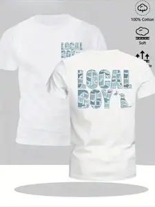 LOCAL BOY - Double-Sided Printing Unisex 100% Cotton T Shirt Casual Outdoor Graphic Tees, Comfortable Crew Neck Short Sleeves, Everyday Essential, Ideal As A Gift For Fans