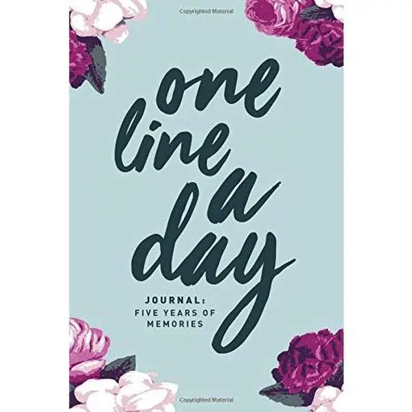 USED Memory Journal - 1 Line A Day, 5-Year, 365 Pages, 6" x 9" Dated Lined Floral Paperback by Creative Notebooks, English, Mom-Focused, 1.21 Lbs