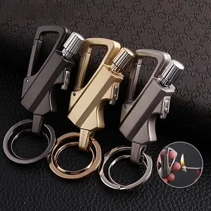 3-in-1 All-Metal Keychain Lighter, Portable Reusable Waterproof Igniter with Bottle Opener & Multi-Functional Keychains, Ideal for Outdoor Survival, Camping, Men's Father's Day Gift (Kerosene Not Included),summervibes