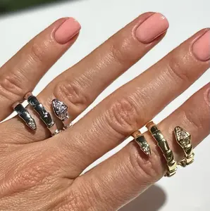 Gold Snake Ring, Snake Wrap Ring, Stacking Adjustable Ring, Handmade, Unique Sterling  Silver Ring, Minimalist Ring, Gift for Her