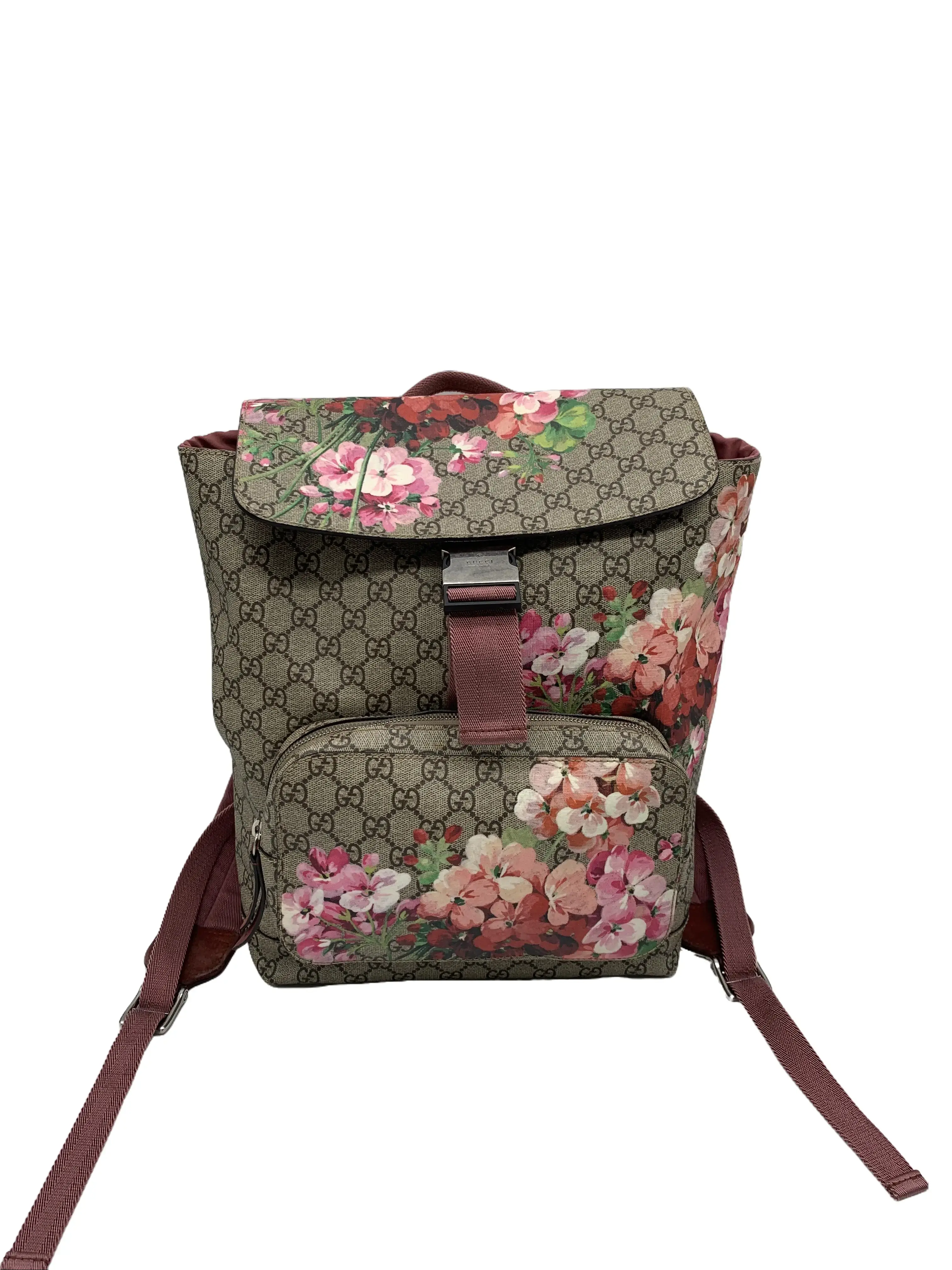 Pre-owned GUCCI GG Blooms Floral Print Backpack/WJ07131845/1845