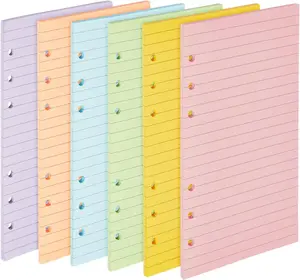 A6 Planner Inserts & Refill  - 3.75" x 6.85", 240 Sheets/480 Pages, 6 Pastel Colors - A6  Refill for 6-Ring Planner Binder & Refillable Notebook