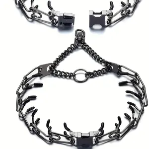 Chain Dog Collar Quick Release Dog Training Collars No Pull Martingale Collar Stainless Steel Metal Collar 14" to 26" for Large Medium Small Breeds Dogs