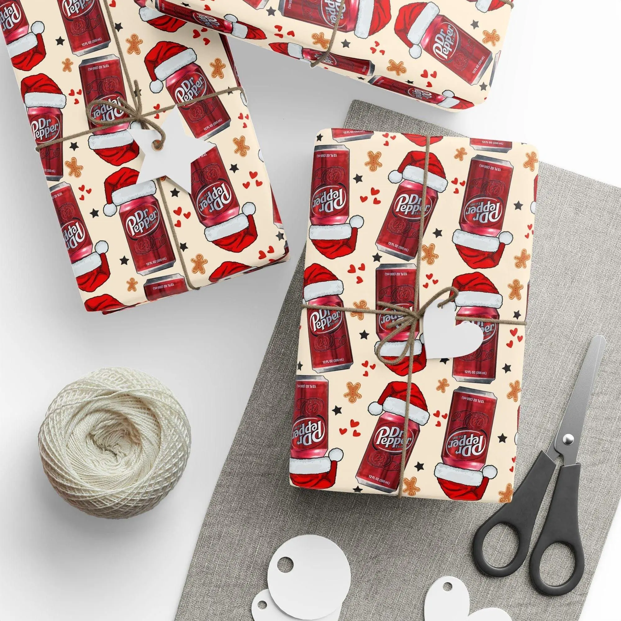 Dr Pepper Christmas Wrapping Paper Funny Christmas Wrapping Paper Dr Pepper Soda Can Gift Wrap Dr Pepper Lover Gift