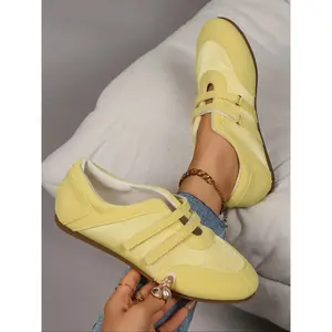 Korean Style Magic Tape Ballet Mary Jane Shoes for Women, Youthful Dopamine Colors, Spring & Fall New Casual Flats