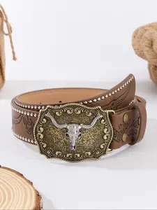 Lemaire Dual-Layer Western Belt, Stylish Waist Accessory for Men & Women, Perfect Fit Design, Durable Material Quality