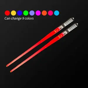 Variable 9 Colors LED Light-Up Chopsticks, Tableware, Food Grade Material, Perfect for Concerts, Birthdays, Music Festivals, Camping, Night Markets
