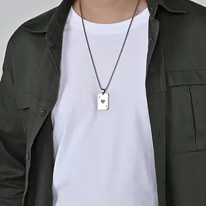 Playing Card Ace Pendant Necklaces - Trendy Poker Card Necklaces, Cool Statement Jewelry for Men & Women