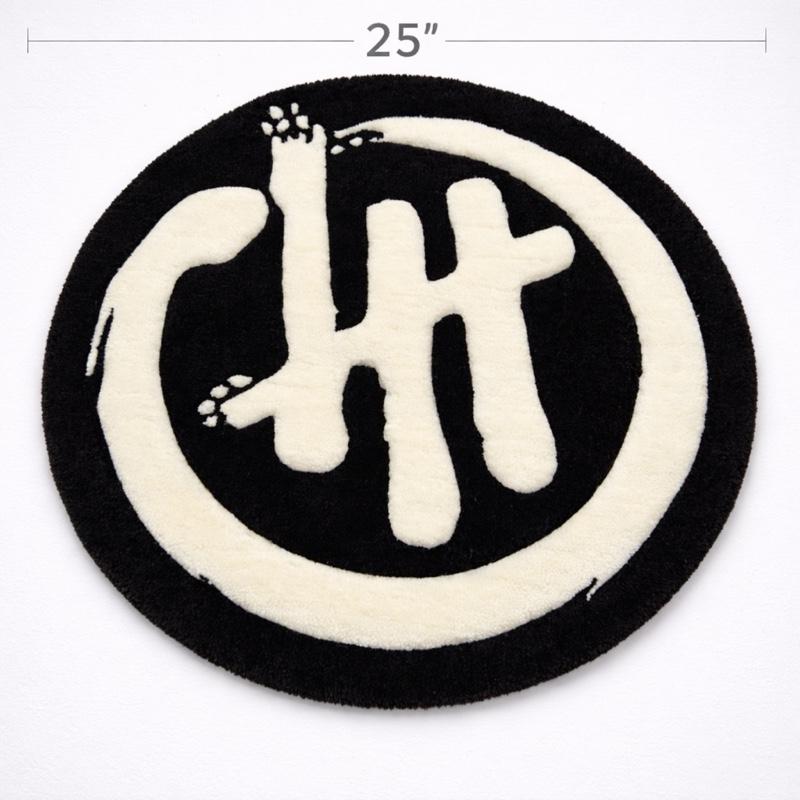 Handmade Tufted Round Rug 25” | Modern Black & White Wall Decor Rug