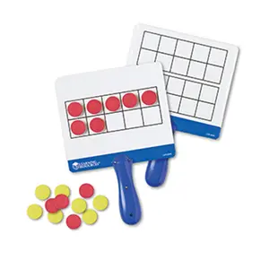 Learning Resources Cat Math Learning Tools 4-Piece Magnetic 10-Frame Answer Boards, Write-Wipe Counting Aid, Foam Magnets for Skill Reinforcement, Pet Supplies Accessory