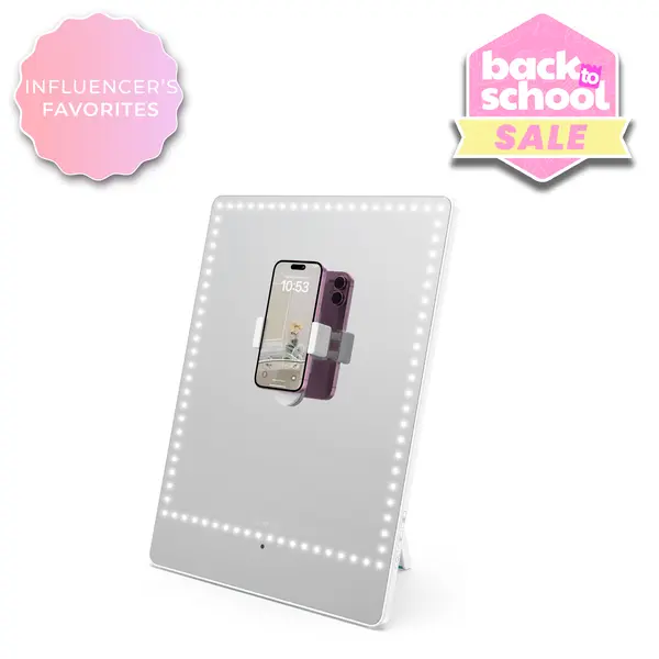 RIKI Pretty LED Tabletop Mirror - High-Quality Makeup Mirror for Content Creation