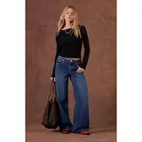 Pacsun Women's Casey Low Rise Baggy Jeans Dark Indigo Wash