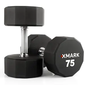 15 to 75 lb. Pairs, 12-Sided Commercial CPU Urethane Dumbbells
