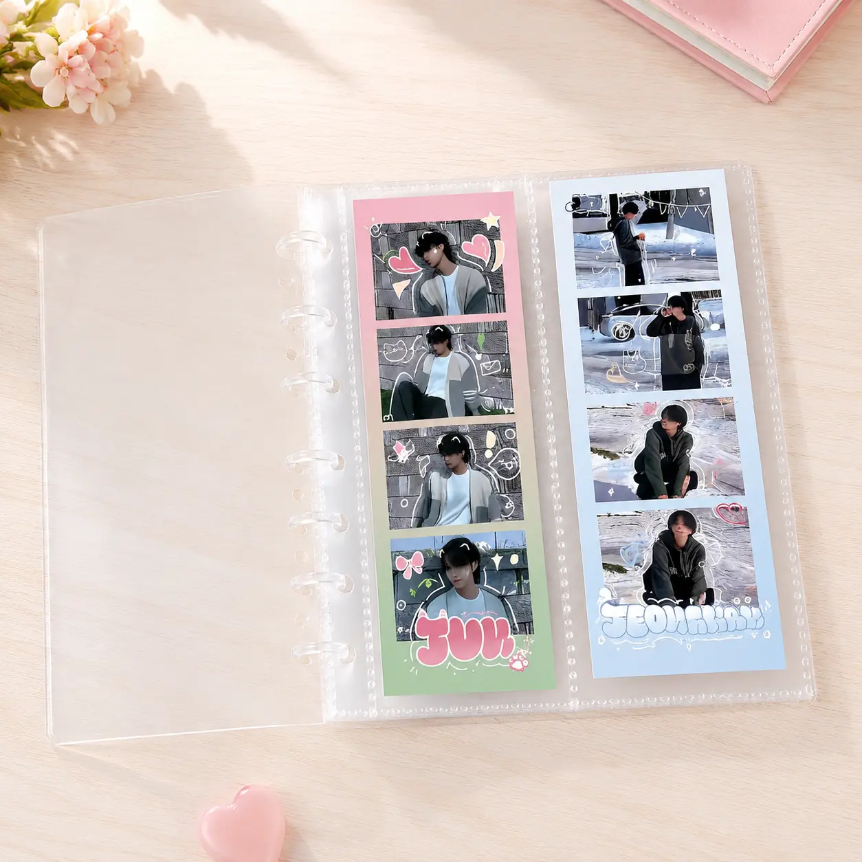 Clear Photo Booth Album, Album-style Photo Storage Box for Photo, Photo Decor for Anniversaries | Clear Photo Booth Frame Photo Storage for Photo Wedding Album Bookmark Holder Photo Booth Album 20 Pages Photos Organizer Decor Anniversary Photocards Binder