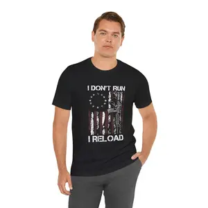 I Don't Run I Reload T-Shirt — Patriotic American Flag Tee