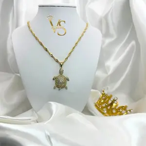 VALDES Luxury #83 – 14K Gold-Plated Necklace with Turtle Pendant