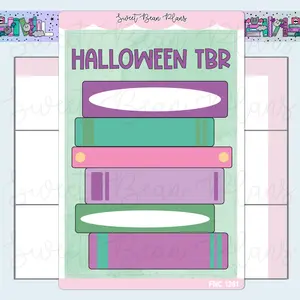 Halloween TBR Stack Large Vinyl Planner Stickers | Fnc 1261