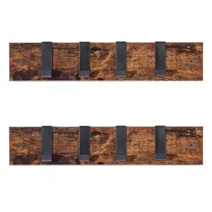 Coat Rack Wall Mount 15.7 Inches with 4 Hooks Rustproof Design for Hanging Coat Hat and Bag Wooden 15-20 Kg Capacity Sturdy Construction Space Saving Design