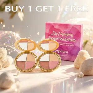 BOGO FREE! Highly Pigmented 4-in-1 Bronze & Blush Palette for a Sun-Kissed Glow Shimmer Eyeshadow