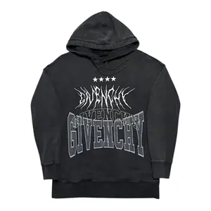 Givenchy Multi Logo Hooded Sweatshirt Washed Black Pre-Owned
