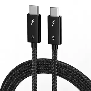 USB 5 Cable for Thunderbolt 4 Compatible,80Gbps Data Sync, 240W Fast Charging,16K/60Hz,Netbraid-48 USB C ThunderboltCable, Compatible for MacBook, iPad,Docking, SSD Charger  Cellphone Alloy Protection Smartphone Electronic