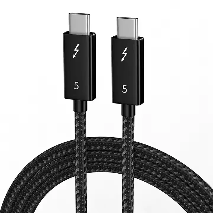 USB 5 Cable for Thunderbolt 4 Compatible,80Gbps Data Sync, 240W Fast Charging,16K/60Hz,Netbraid-48 USB C ThunderboltCable, Compatible for MacBook, iPad,Docking, SSD Charger  Cellphone Alloy Protection Smartphone Electronic