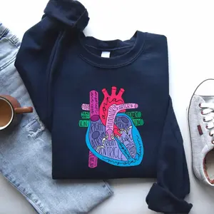 Heart Anatomy Sweatshirt, Cardiac Nursing Gift, Nursing School Shirt, Medical School Student Shirt, Cardiologist Anatomical Heart Hoodie, Nurse Shirt
