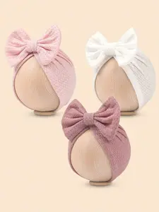 3pcs/Set Newborn Hats 0-8 Months, Bow Decor Baby Beanies, Warm Infant Caps, Children Headwear