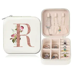 Portable Travel Jewelry Organizer, 1 Count Jewelry Storage Box, Multifunctional Organizer, Cosmetics Storage Case for Necklaces and Accessories, Perfect for Home Decor and Women