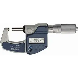 Mitutoyo Electronic Outside Micrometer: 1" Max, Solid Carbide Face 0.000050" Resolution, 0.000100" Accuracy, Friction Thimble 293-832-30