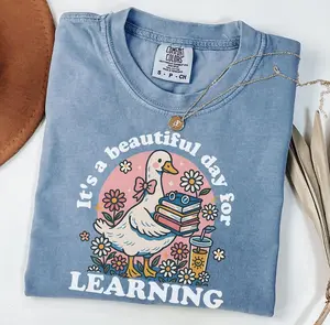 Comfort Colors It’s a Beautiful Day for Learning TShirt – Cute Goose Teacher Tee – Back to School TShirt – Learning read Tee