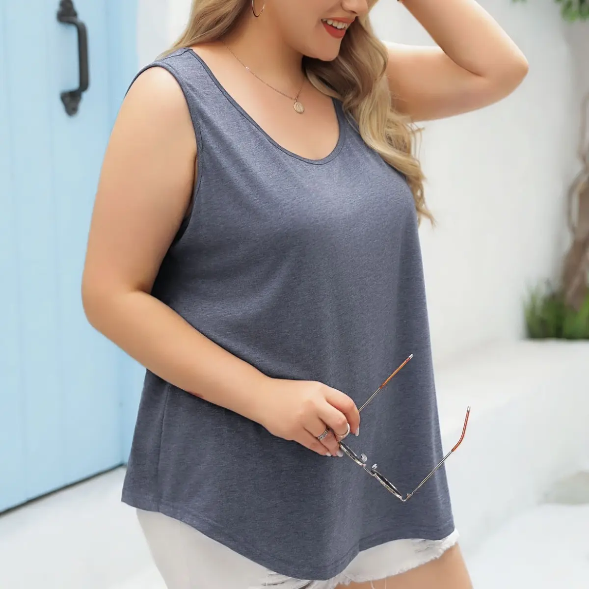 Plus Size Tank Tops for Women Summer Sleeveless Scoop Neck T-Shirts Tops Casual Tees Tunics Shirts Plus Size Tank Tops for Women Summer Sleeveless Scoop Neck T-Shirts Tops Casual Tees Tunics Shirts